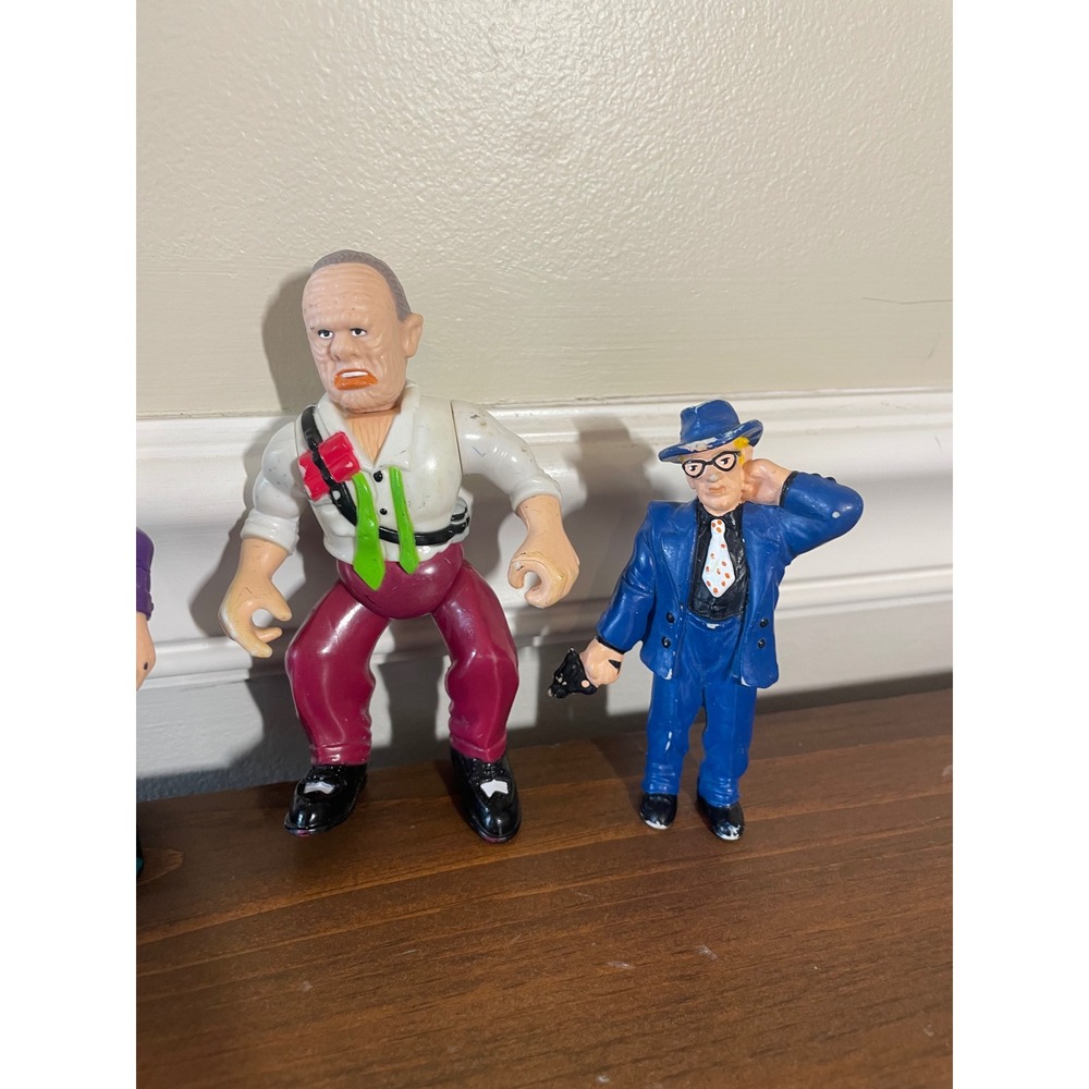 Vintage 1990 Playmates Dick Tracy Action Figure Lot The Brow Mumbles Influence - Picture 2 of 3